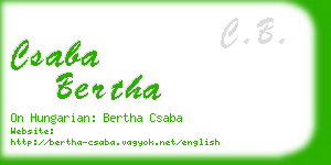 csaba bertha business card